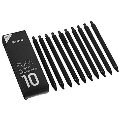 Набор гелевых ручек KACO Pure Gel Ink Pen Black (10 шт)