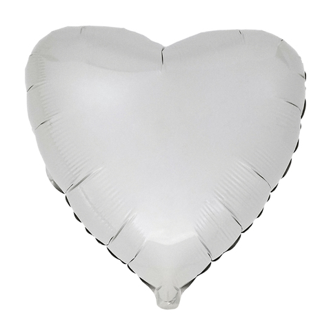 Воздушный шар Сердце 44см (Белое) Пастель
