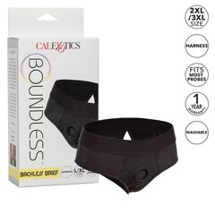 Черные трусы для страпона BACKLESS BRIEF HARNESS L/XL - 