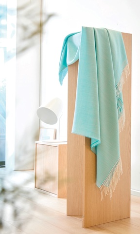 Плед 130х170 Blanc Des Vosges Plume Celadon