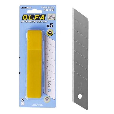 OLFA 25х126х0.7 мм 5 шт., Сегментированные лезвия (OL-HB-5B)