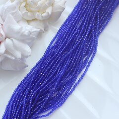 Бусины стеклянные сапфировые круглые 2 мм, К160
