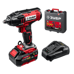 ЗУБР С1-18, 18 В, 250 Н·м, 1 АКБ (4 А·ч), гайковерт ударный, кейс (ГУЛ-255-41)