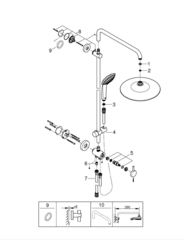 Душевая система  без смесителя с переключателем для настенного монтажа, GROHE Euphoria System 260, хром, (27421002)