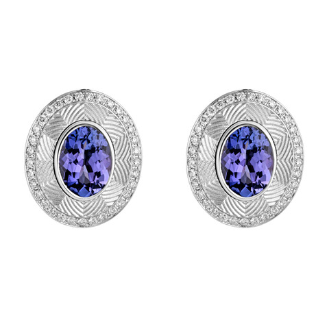 Серьги с Танзанитами и Бриллиантами, E0084-5/19