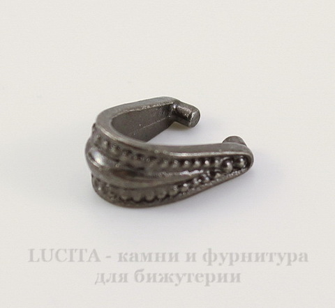 Держатель для кулона TierraCast "Королевский" 10х9х5 мм (цвет-черный никель)
