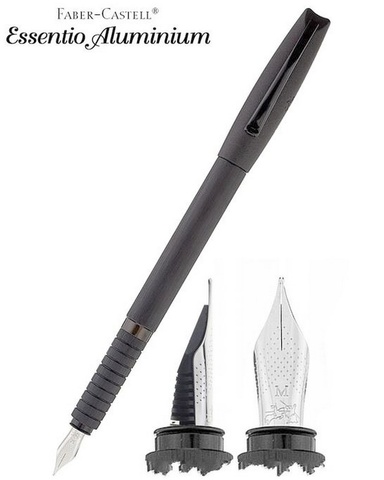 Ручка перьевая Faber-Castell Essentio Aluminium Black, F  (148481)