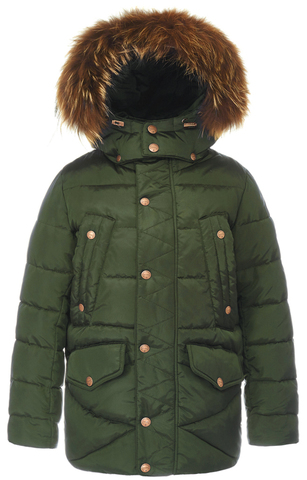 Оливковая куртка на зиму PULKA с мехом до -25 °C