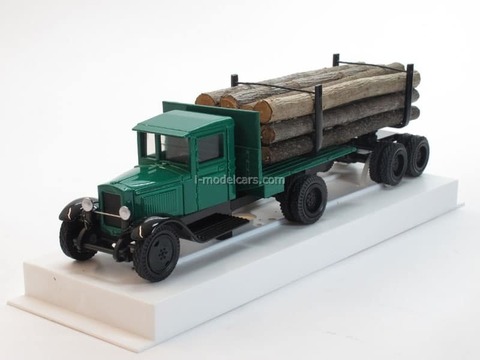 ZIS-5 Timber trailer biaxial with forest LOMO-AVM 1:43