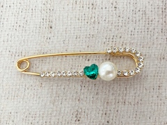 Булавки декоративные с жемчугом и стразами, р. 7х1,5 см