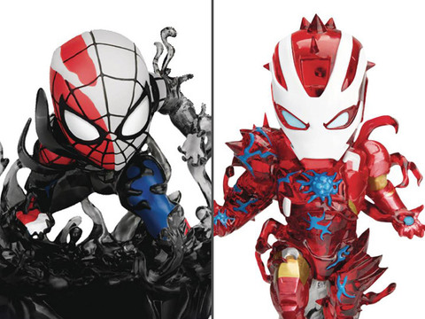 Максимум Веном набор фигурок Веномизированный Железный Человек и Человек паук Mini Egg Attack MEA-018SP