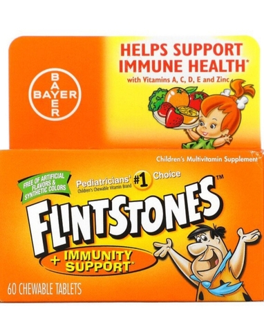 Flintstones, мультивитаминная добавка для детей, поддержка иммунитета, фруктовый вкус, 60 жевательных таблеток