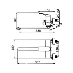 Смеситель для ванны HAIBA HB22816-7 черный