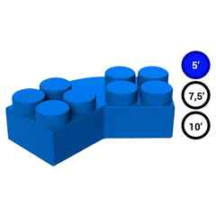Элемент углового поворота стены 4x2 цокольный синий для GigaBloks
