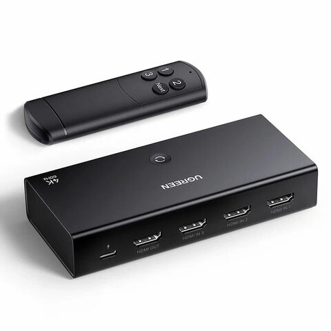Коммутатор UGREEN CM598 (15376) HDMI Switcher 3 In 1 черный