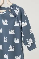 комбинезон для новорожденных  К 6444/винтажный синий,домик улитки