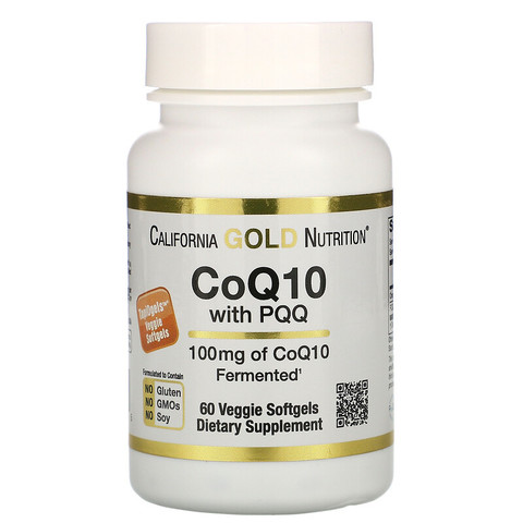 California Gold Nutrition, CoQ10 (100 мг) с PQQ (10 мг), 60 вегетарианских капсул