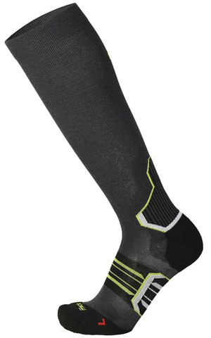 Премиальные компрессионные носки гольфы Mico Compression Oxi-Jet Trek Medium Weight Yellow для бега