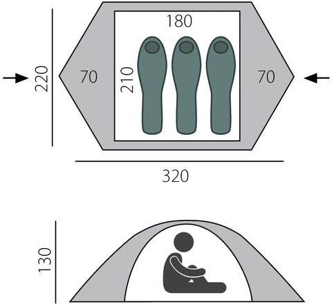 Картинка палатка туристическая Btrace Point 3  - 4