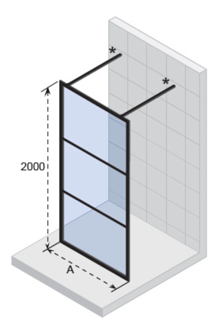 Душевая дверь SZ GRID GB401 120 x 2000 Riho GB3120000