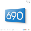 Номер на дверь 690, табличка на дверь для офиса, квартиры, кабинета, аудитории, склада, голубая 120х70 мм, Айдентика Технолоджи