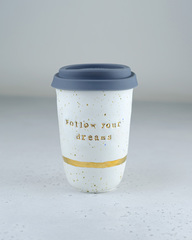 Керамический термостакан для кофе с надписью Follow your dreams, 300-350 мл, Россия