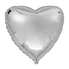 Воздушный шар Сердце 44см (Серебряное)