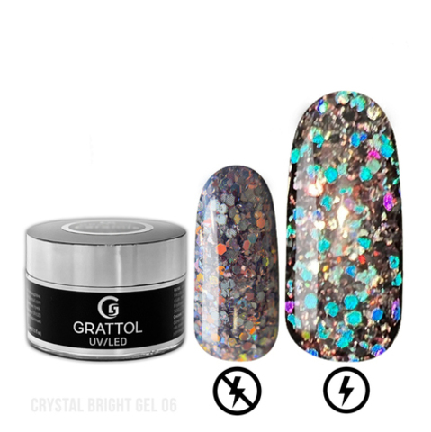 Гель светоотражающий GRATTOL Crystal Bright 06 15мл