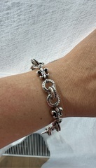 Браслет с лилиями из стали с посеребрением style by CHROME HEARTS