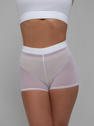 Shadow Mini Biker Shorts, White