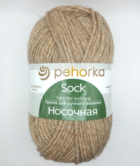 Пряжа "Носочная", 50% шерсть, 50% акрил, 100 гр, 200 м, верблюжий