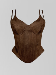 Корсет Agdali Brand замшевый однотонный с двойными лямками