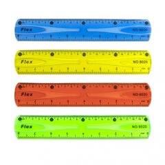
          Линейка Alingar, 20 см, пластиковая, гибкая, 2 шкалы см/дюйм, цвета ассорти, пакет ПВХ с европодвесом