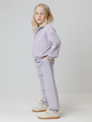 брюки  для девочки  КР 400872/сиреневый 3710 к647