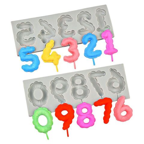 Силиконовая форма для леденцов «Цифры-Воздушные шары» 2 части