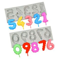 Силиконовая форма для леденцов «Цифры-Воздушные шары» 2 части