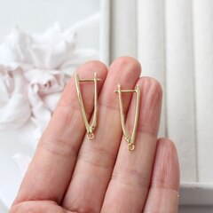 Швензы удлинённые 30*2 мм с английским замком, позолота, Ш121