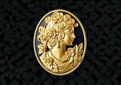 Силиконовый молд Камея Девушка № 34