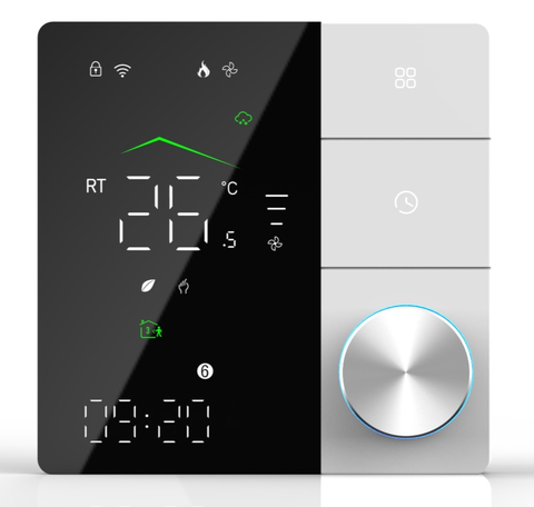 Терморегулятор umnoo для теплого водяного пола c wifi модулем | серия 18 | черно/белый