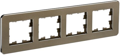 BRITE Рамка 4-мест. РУ-4-1-Бр металл латунь RE IEK