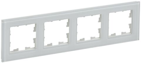 BRITE Рамка 4-мест. РУ-4-2-БрБ стекло бел. IEK