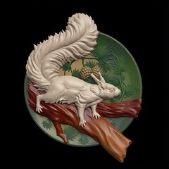 Силиконовый молд Белка (медальон) № 0479