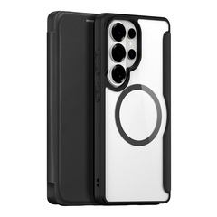 Чехол книжка черного цвета с MagSafe для Samsung Galaxy S26 Ultra, серия Skin X Pro Series от Dux Ducis
