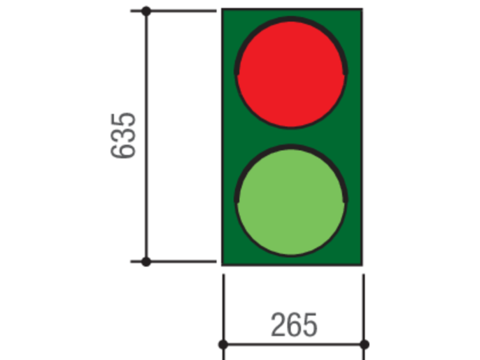 001PSSRV1 Светофор ламповый, 2-секционный, красный-зелёный, 230 В