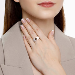 6015013 - Белое керамическое кольцо с золотом и бриллиантом