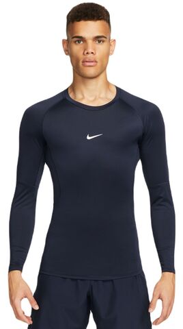 Термобелье Nike Pro Dri-FIT Tight Long-Sleeve Fitness Top - obsidian/white