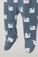 комбинезон для новорожденных  К 6444/винтажный синий,домик улитки