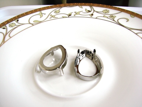 Оправа для капли 30*20 мм с родиевым покрытием