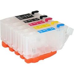Перезаправляемые картриджи Canon iP4200, iP4300, iP5200, iP5300, mp780, mp750, mp760 комплект 5 штук. (с чипами)