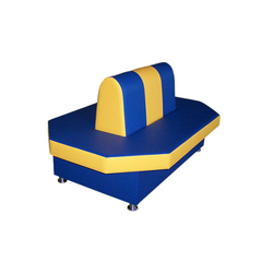 Диван круговой для раздевания, синий/желтый